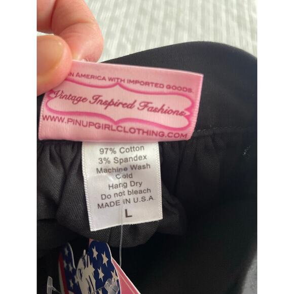 NWT PINUP COUTURE JENNY GATHERED SWING SKIRT SATEEN L Feminine 50s Minimalist - Picture 4 of 9